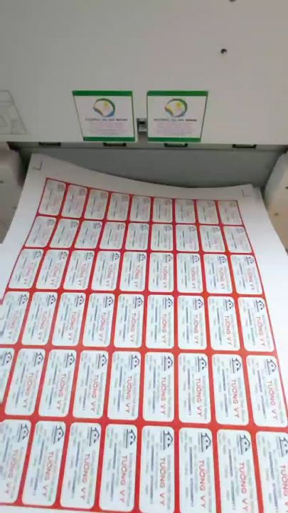 Tem nhãn, sticker, logo... chất liệu: decal nhựa chống nước KT 4cm, thiết kế, cắt, bế theo yêu cầu, nhanh - rẻ - đẹp – Xuong in An Binh