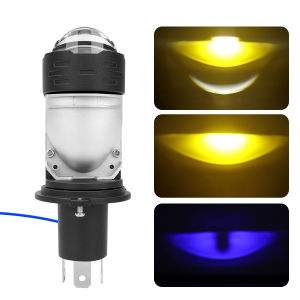 H4 Projector Lens LED Headlight with Red Blue Demons Eye Motorcycle Plug Play Turbo Fan Lamp High Low Beam Wireless Auto Bulb