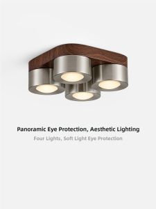 NSWR | Retro Bauhaus Style Minimalist Wooden Texture Ceiling Light