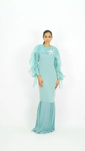Alana Kurung in Dusty Blue