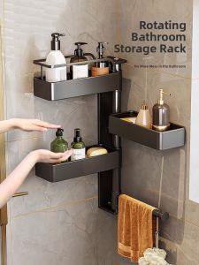 QIAOLESEN | Bathroom Rotatable Wall Mounted Storage Rack