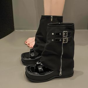 Retro Roman Style Thick Heel Sandals Womens Summer New High Top Gladiators Breathable Hollow out Casual Comfortable Shoes