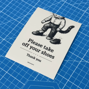 Please Take Off Your Shoes. Sila Tanggal Kasut. 请脱鞋. Sticker Sign Notice. No Wearing Shoes. Tanggalkan Dilarang Memakai