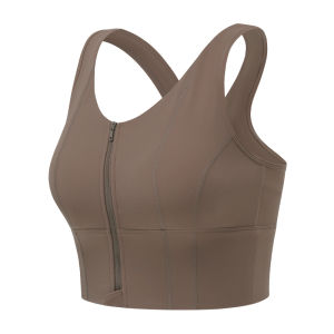 Air-Light Womens Sportswear Fitness Yoga Underwear Front Zipper Design Medium Support Vest Style with Chest Pad All Seasons