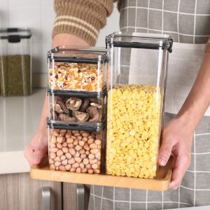 Food Storage Container Tupperware Container Food Storage Box Stackable Plastic Kitchen Bekas Makanan Kedap Udara 密封罐