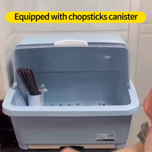 Kitchen Drain Cupboard Dustproof Dish Cabinet Multi-functional Sink Rack Plate Organizer Cover Plastic Dish Rack Household Small Storage Rack Bowls