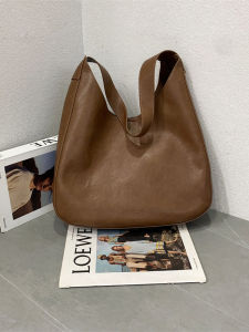 Fashionable Soft Leather Tote Bag 2025 New Korean Style Commuter All-Match Large Capacity Armpit Shoulder Casual Handbag