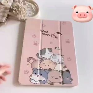 พร้อมส่ง เคสไอแพด gen9 gen8 gen7 10.2 Air4 Air5 10.9 pro11 2020/2021ipad case Air1 Air2 gen5/gen6 9.7 Air3 10.5/pro 10.5 ลวดลายการ์ตูนพร้อมช่องเสียบปากกาด้านหลังแบบใส