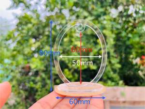 ซุ้มแขวนพระ แท่นแขวนพระหน้ารถยนต์วัสดุอะคิลิคหนา2.5มิลขนาด60x80มม 3แบบA-B-Cพื้นที่ด้านใน40x50-55-60มม