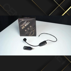 (TREENDY) 1 PCS Microphone Wireless Bando Headset Suara Jernih Tanpa Kabel 300mAh dengan Receiver