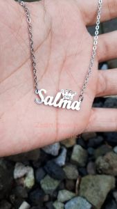 Kalung Nama - Zedd Jewelry: Warna Silver dan Emas Tahan Lama Anti Karat - Cantik Berkualitas Cocok Untuk Kado Hadiah - Salma Diamond Necklace: Titanium 18K Gold Plated - COD Bayar Di Tempat
