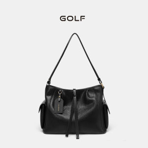 Golf | Large Capacity Black Leather Womens Crossbody Shoulder Bag