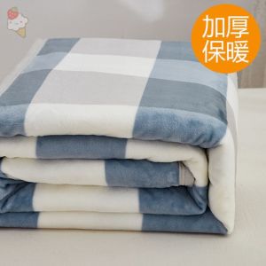 Thick Coral Fleece Flannel Bed Blanket Winter Sofa Covering Quilt Modern Simple Style Pure Color Bedding Cover Sheet