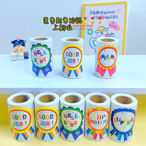100pcs/roll Childrens Medal Reward Sticker Teacher Reward Sticker for Kids School Kindergarten