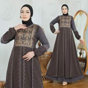 Abaya Turkey Premium Bordir Silva motif mewah | Gamis modern 2025