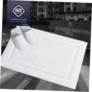Home Bathroom Floor Mat Cotton Towel Rug Non-Slip Comfortable Absorbent Bathroom Foot Pad Modern Simple Style Kitchen Mat