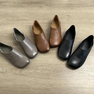 Minimalist Retro Two-Way Lazy Girl round Toe Slip-On Birkenshoes Womens Fashionable Casual Shoes Deep Mouth Outdoor Wear