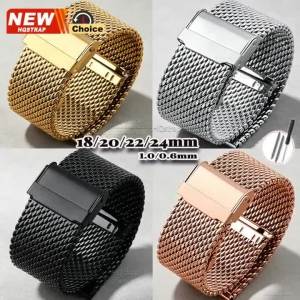 1.0mesh Milanese Stainless Steel Strap for DW Watch Band 18mm 20mm 22mm 24mm Metal Bracelet 0.6mm Universal Replace Wristband
