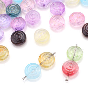 30 Hạt Cườm Thủy Tinh Tròn 12mm Có Ren Màu Sắc Chuyển Dần Dùng Làm Mặt Dây Chuyền Tự Làm Đồ Trang Sức Khuyên Tai Vòng Cổ