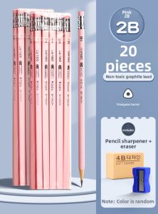 Deli Nontoxic HB Graphite Pencils with Eraser Head for Kindergarten Students Writing Practice Art Supplies Set Primary School Entrance Exam Professional Tools