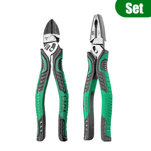 LAOA | LAOA 2PCS Pliers Set 8.5 Inch Combination Pliers 8 Inch Diagonal Nose Pliers Triple-Boost Labor-Saving for Wire Cutting
