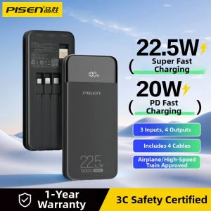 PISEN | Aircraft-friendly 4-cable Portable 22.5W Fast Charging Power Bank 20000mAh