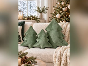 HH Elegant Christmas Tree Velvet Cushion Covers - Festive Holiday Decorative Pillows for Home & Car