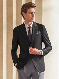 Wool Business Leisure Suit Jacket Black