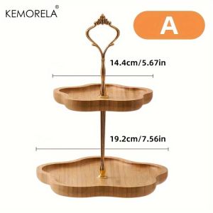 KEMORELA Wooden Cake Tray 2/3rd Floor Dessert Tray Stand Dining Room Dessert Cookie Candy Buffet Stand Holiday Party Decorations