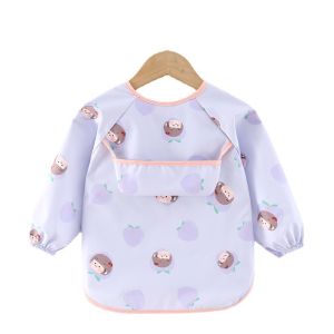 【U&I】0-4 Baby Waterproof Long Sleeve Bib/ Feeding Bibs Apron for Infant /Toddler Eating Feeding Bib