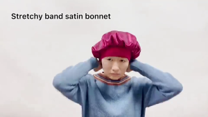 หมวกคลุมผมซาตินสำหรับผู้หญิงหมวก ผู้หญิงหมวกใส่นอนสีพื้นใหม่