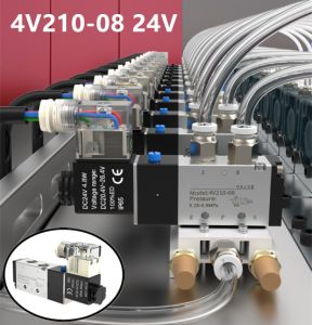 นิวเมติกโซลินอยด์วาล์ว 4V210-08 โซลินอยด์วาล์วลม 5 ทาง DC24V โซลินอยด์วาวล์ 2ตำแหน่ง โซลินอยด์แตรลม โซรีนอยด์วาล์ว ซิลินอยวาล์ว โซลินอยด์ หลายทาง โซลินอยด์ยิงลม ซิลินอยวาล์ว ซีลินอย โซรีนอยด์วาล์ว