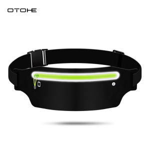 OTOHE Fashion Waist Bag Outdoor Sports Waist Pack Bag Ultrathin Pouches Mens Waist Belts Bag Chest Bag Adjustable Running Pouch Waterproof Crossbody Bag Money Phone Waist Fanny Pack Jogging Belt Fanny Pack With Reflective Strip for Workouts Sports Outdoo