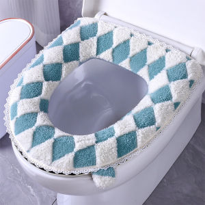 Fluffy Toilet Seat Cover Plush Winter Home Use Washable Toilet Mat Large Size Toilet Ring Cover Toilet Lid Cover Bathroom Tools