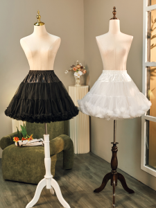 Lolita ชุดกระโปรงทรงฟองแบบสวมใส่ประจำวัน ทรงไม่มีโครง ผ้าฝ้าย ความหนาปกติ ชั้นในคลื่นเมฆ เอวยางยืด ขนาดตัวอักษร