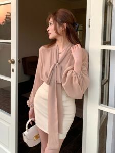 Spring 2025 High Waist Bodycon Mini Skirt Womens Wine Cup Shape Slimming Stylish Korean Style Commute Polyester Fiber