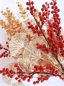 New Year Red Fruit Fake Flower: Wealth Attracting Living Room Ornament