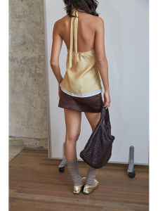 Se Jiong Original Design Spring Summer New Handmade Beaded Sparkling Neck Hanging Strap Backless Tank Top Lycra Fiber Womens Vest