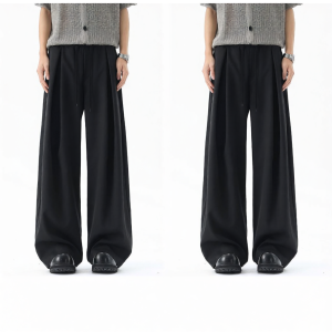 izzue | Streetwear Pleated Loose Drapey Mens Casual Pants