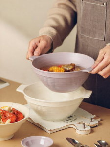 Yomerto | Glaze Under Colored Double-Ear Large Soup Bowl 8 Inches