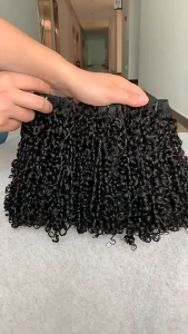8A Real Human Hair Curtain pixie curly human hair bundles Natural color