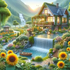 HUACAN 5D Tự Làm Tranh Gắn Đá Bộ Núi Thác Nước Hươu Danh Lam Thắng Cảnh Canvas Full Thêu Kim Cương Giả Thủ Công Tác Phẩm Nghệ Thuật Trang Trí Nhà
