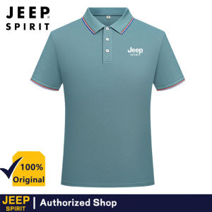 JEEP SPIRIT mens lapel polo shirt short sleeved workwear summer couple style half sleeved workwear casual shirt men