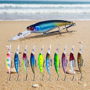 Mồi Câu Cá Minnow 95cm 8g Mồi Giả Lặn Nông Mồi Rung Mồi Giật # 8 Móc Câu Cá Bass Pike Mồi Cứng Nhân Tạo Dùng Cho Câu Cá Suối
