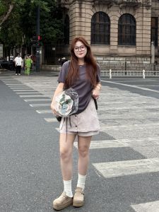 plus Size Womens T-Shirt Drawstring Strap round Neck Short Sleeve Summer Slimming Belly Covering Cotton Blend Comfortable Fit