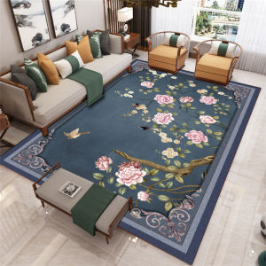 Modern New Chinese Style Carpet Living Room Sofa Tea Table Mat Simple Luxury European Style Bedroom Bedside Rug Rectangular Shape
