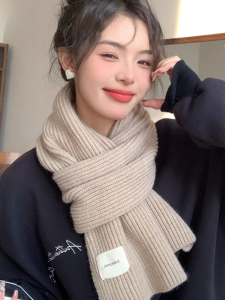 MiiOW | มuffs ไหมพรมถักสำหรับผู้หญิงในฤดูหนาว ทอหนา อบอุ่น ทนทานต่อความหนาวเย็น สีสันสดใส คลุมคอ ปกป้องหน้าอก สไตล์เกาหลี