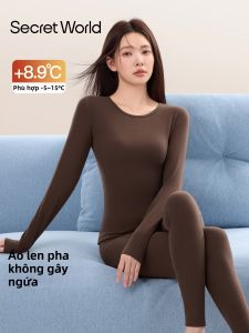 Secret World | Womens Antibacterial Anti-static Cashmere Blend Seamless Thermal Underwear Set