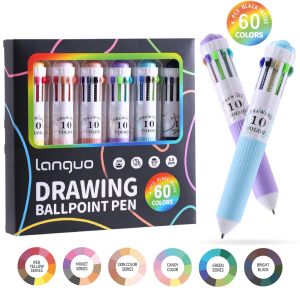 3/6Pcs Multicolor Pens28/30//60 Colors 10-in-1 Colored Ballpoint Pen0.8mm Fine Point Smooth WritingRetractable Ballpoint Pens