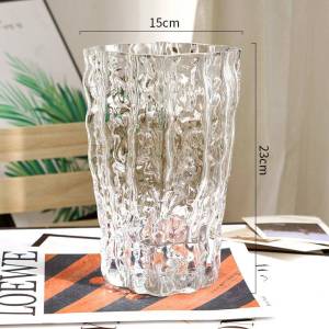 ช่อดอกไม้โรสสีใสระยิบระยับแบบกลวง วัสดุแก้ว ขนาดเล็ก สำหรับตกแต่งบ้าน รูปดอกไม้สด จุดชมวิวในห้องนั่งเล่น